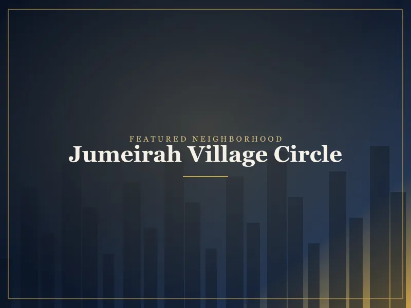 Mid-rise apartment buildings and townhouses in Jumeirah Village Circle, Dubai